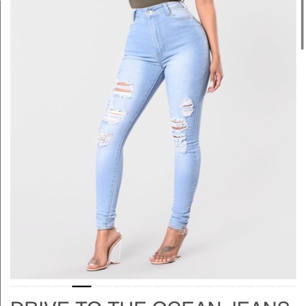 Blue ripped jeans